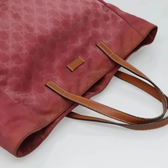 GUCCI GG Canvas Tote Bag Nylon Pink Silver 282439 Auth ti3238 - Picture 16 of 16